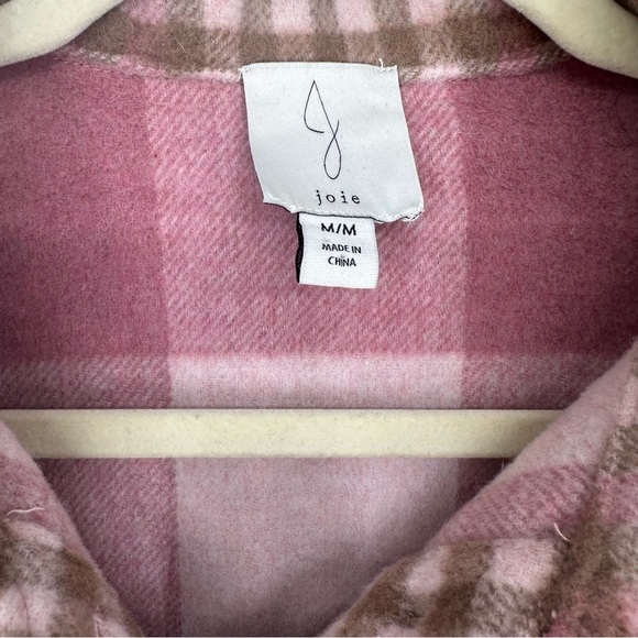 Joie Pink and Tan Plaid Shacket Size M - Picture 4 of 7